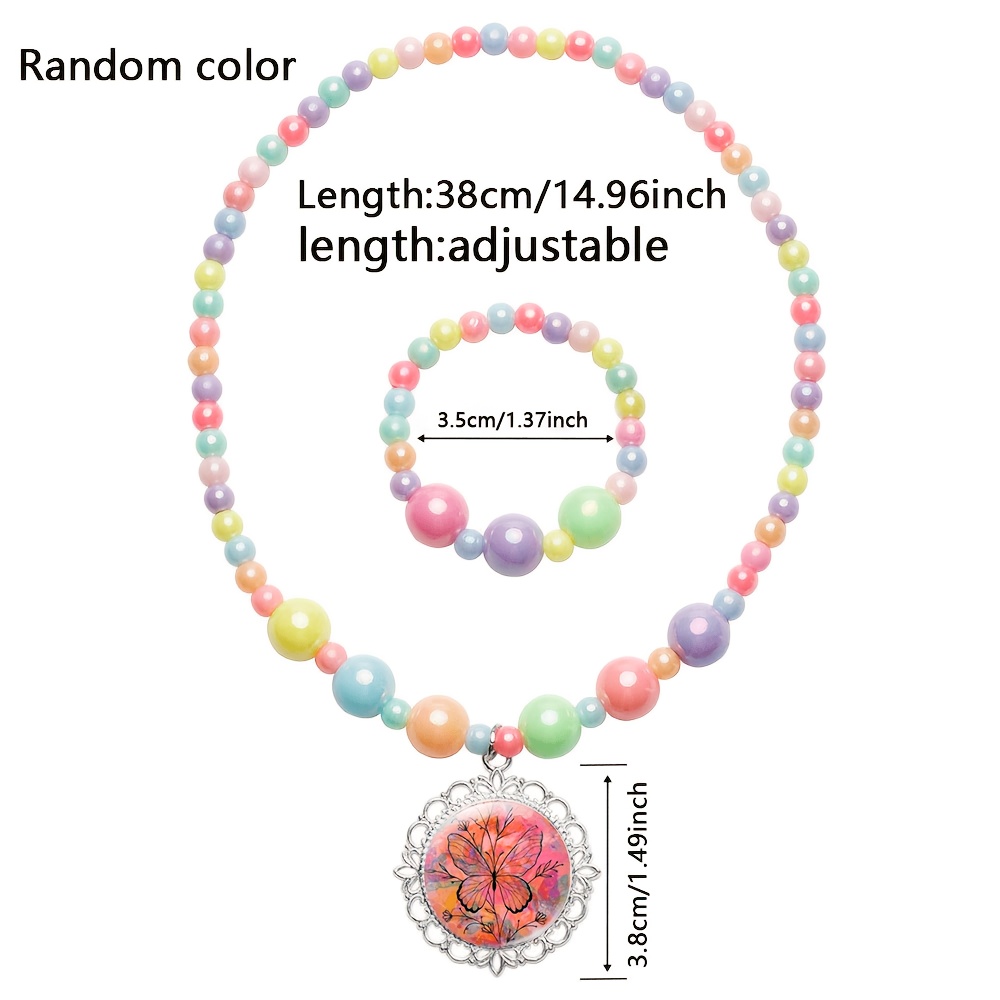 2pcs Butterfly Women's Necklace & Bracelet Set, Random Colors